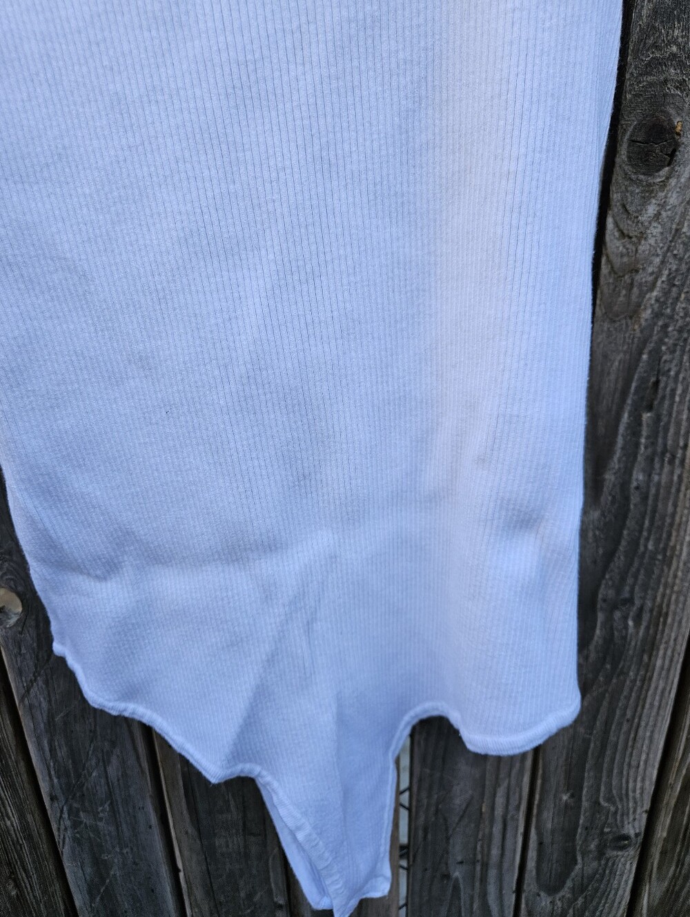 Blue Blosson White Ribbed Square-Neck Tank Bodysuit Women's Size XL - Picture 7 of 13
